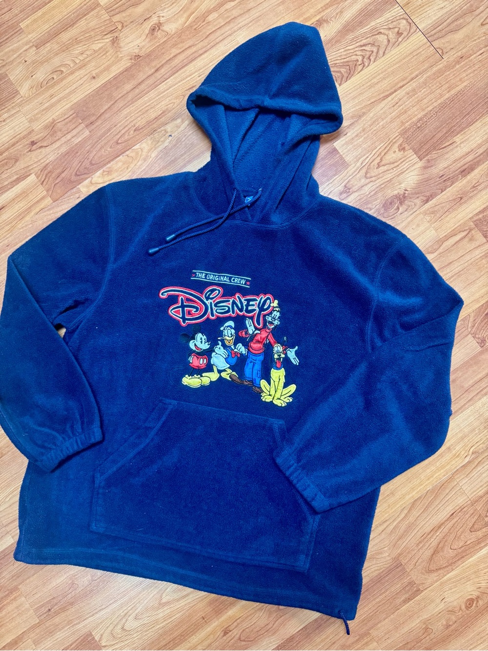 Vtg Disney Embroidered “The Original Crew” Fleece Hoodie